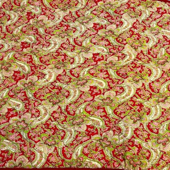 Two Pottery Barn Georgia Patchwork Quilted Standard Shams, Red Paisley, Set of 2 - Picture 4 of 7